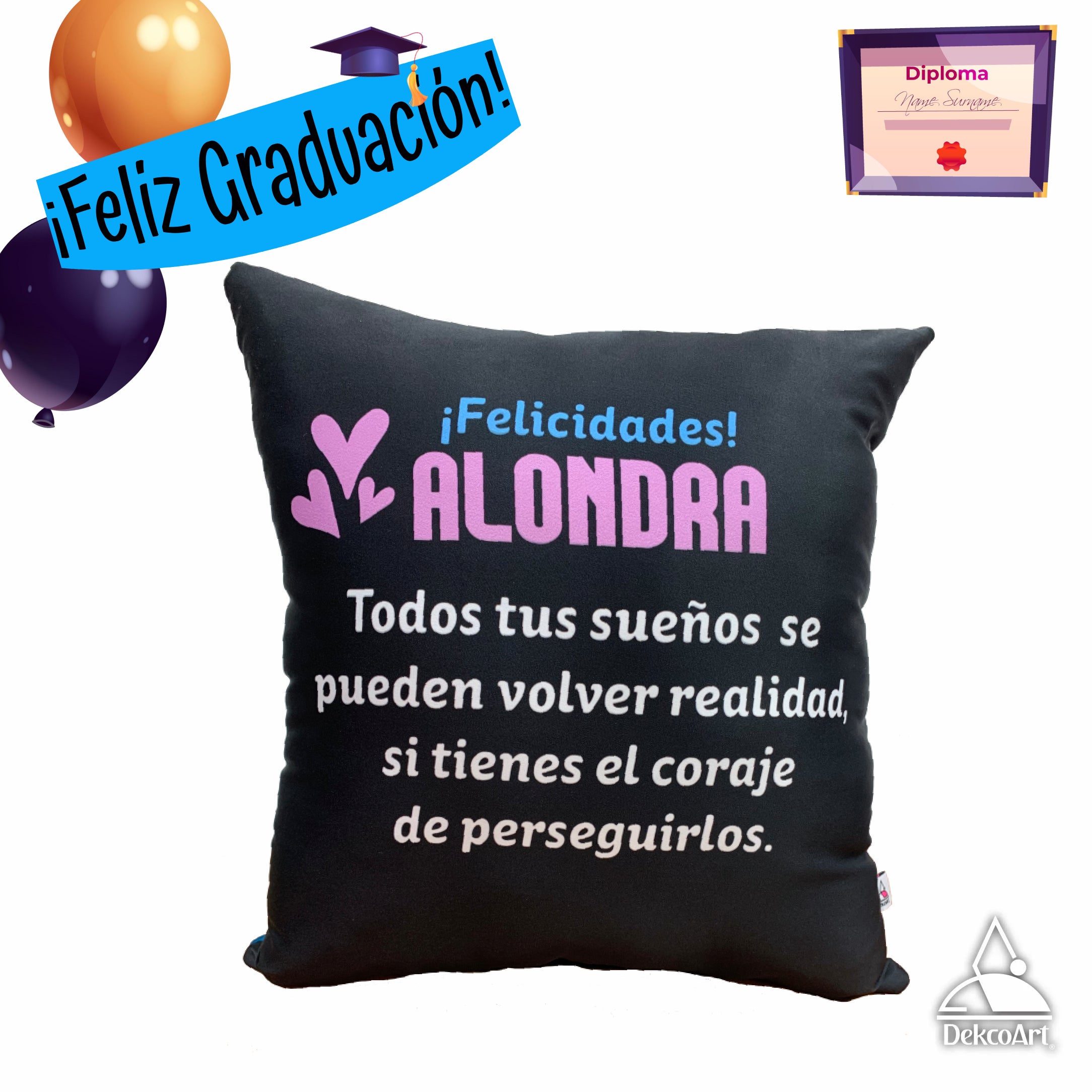 COJÍN GRADUACIÓN CON DEDICATORIA